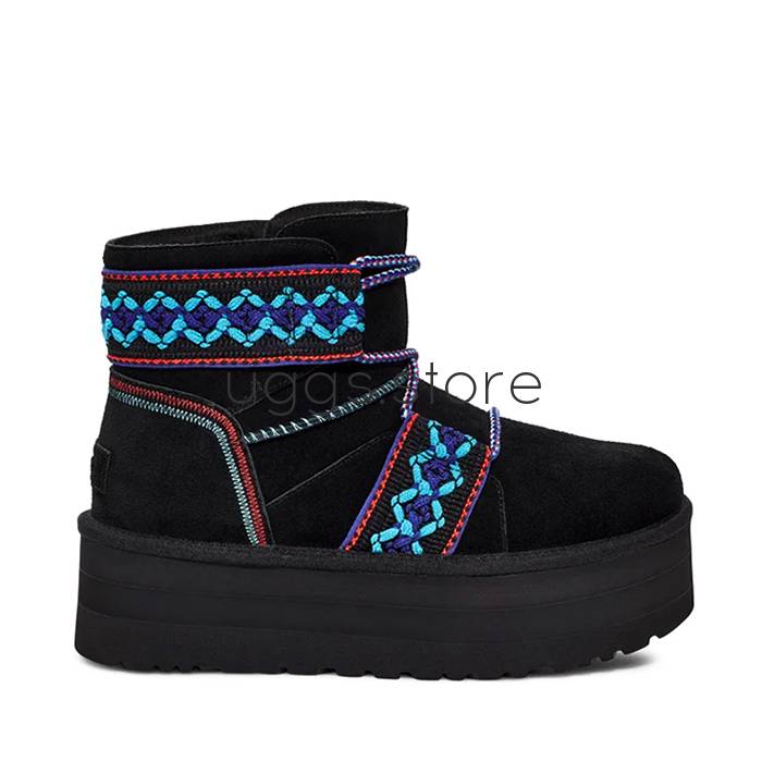 Classic Mini Braid Platform Black - uggs.store