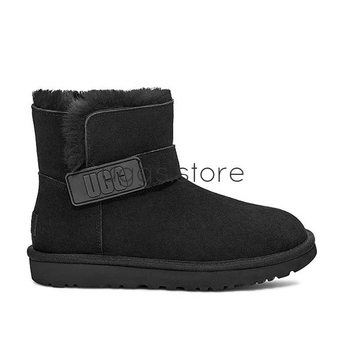 Mini Bailey Graphic Logo Suede Black - uggs.store
