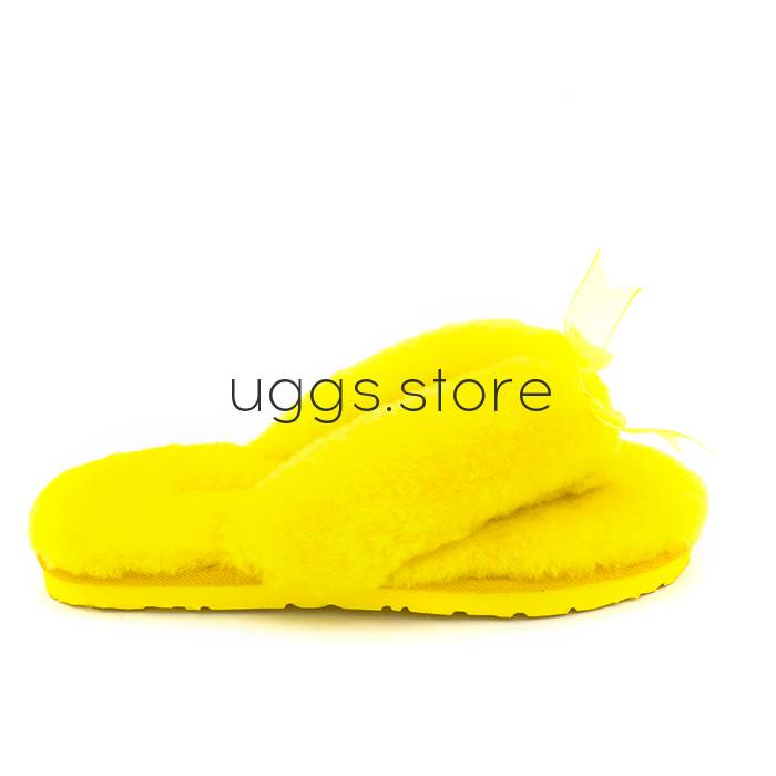Тапочки Fluff Flip Flop II Yellow - uggs.store