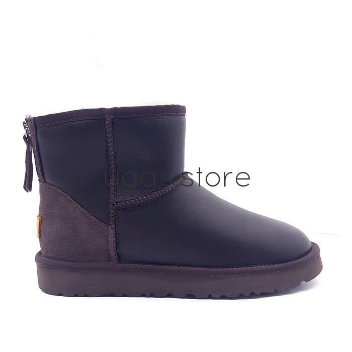 Classic Mini Zip Men's Metallic Chocolate (влагостойкие) - uggs.store