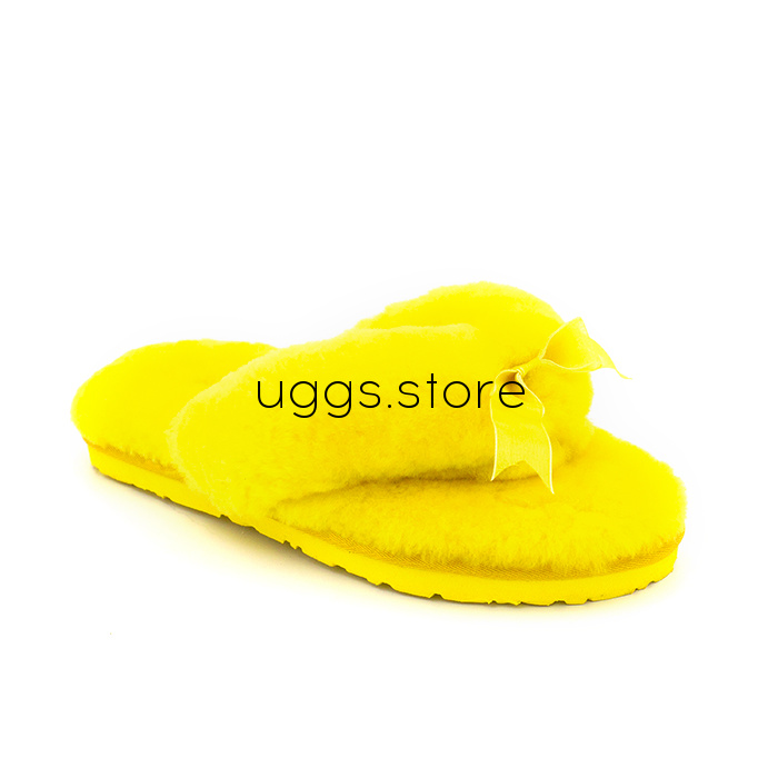 Тапочки Fluff Flip Flop II Yellow - uggs.store
