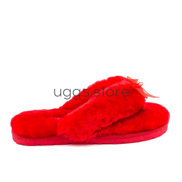 Тапочки Fluff Flip Flop II Red - uggs.store