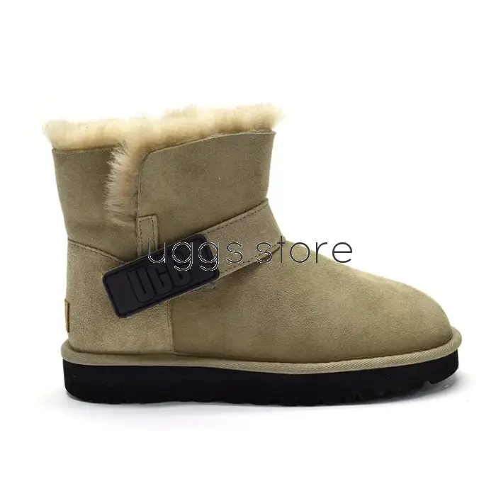 Mini Bailey Graphic Logo Suede Burnt Olive - uggs.store