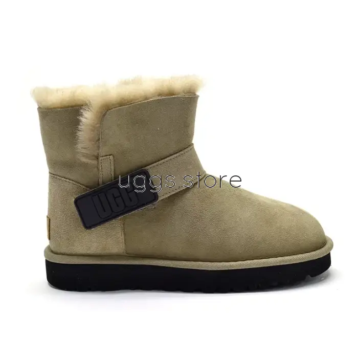 Mini Bailey Graphic Logo Suede Burnt Olive - uggs.store
