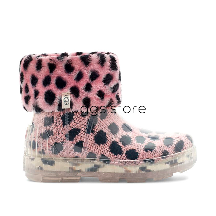 Drizlita Clear Pink Scallop Cheetah - uggs.store