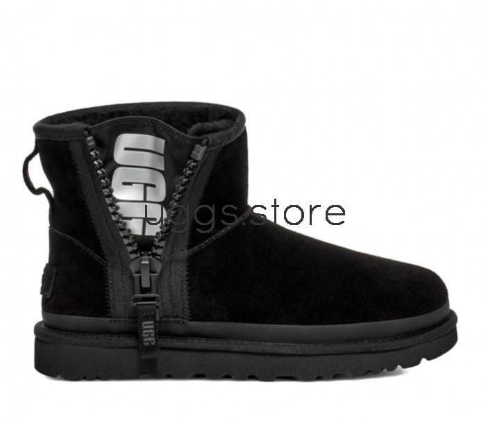 Mini Zipper Tape Logo Black - uggs.store