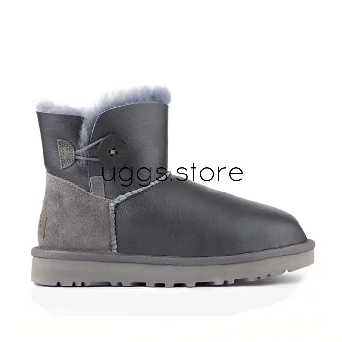 Mini Bailey Button Metallic Grey (непромокаемые) - uggs.store