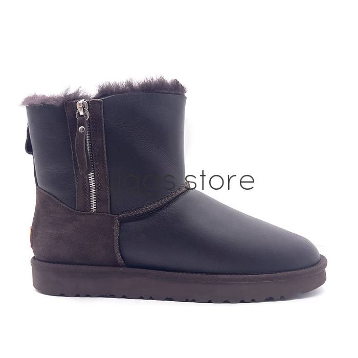 Classic Mini Double Zip Metallic Chocolate (влагостойкие) - uggs.store
