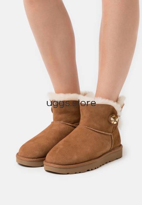 Mini Bailey Button Bling Chestnut - uggs.store