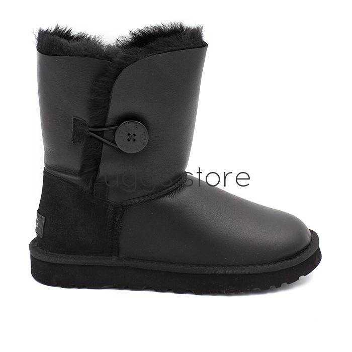 Bailey Button Kid's Metallic Black (влагостойкие) - uggs.store