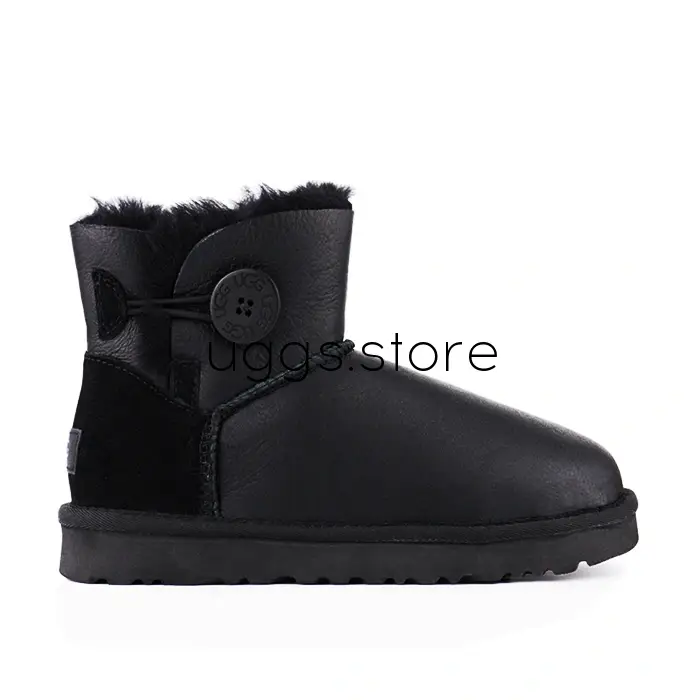 Mini Bailey Button Metallic Black (непромокаемые) - uggs.store