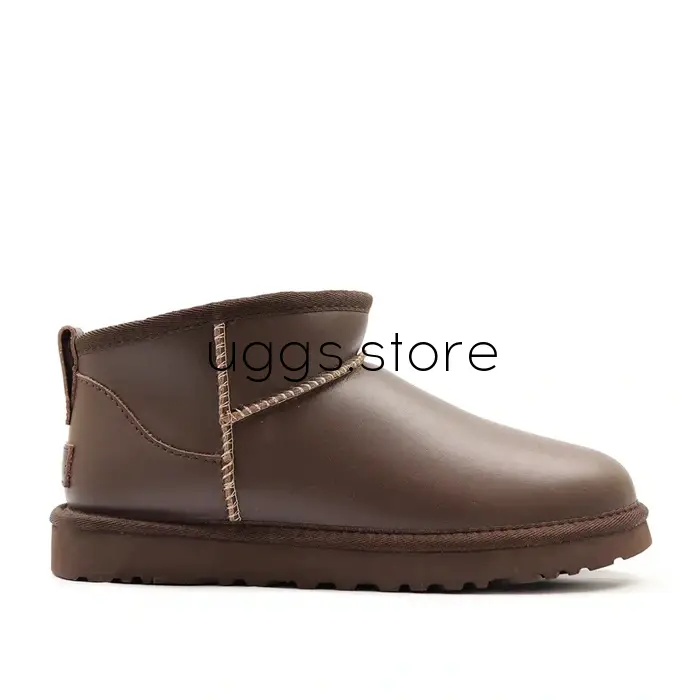 Classic Ultra Mini Leather Chocolate - uggs.store