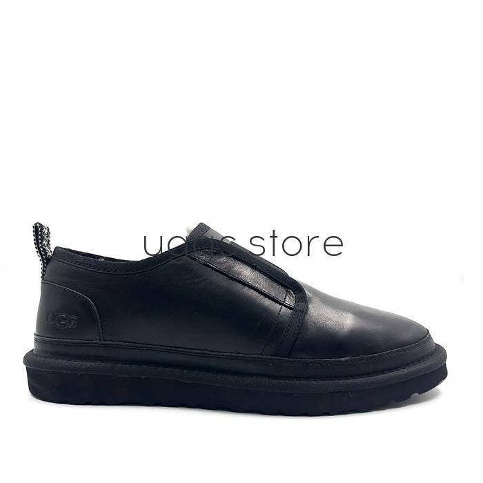 Flex Slippers Men's Leather Black - uggs.store