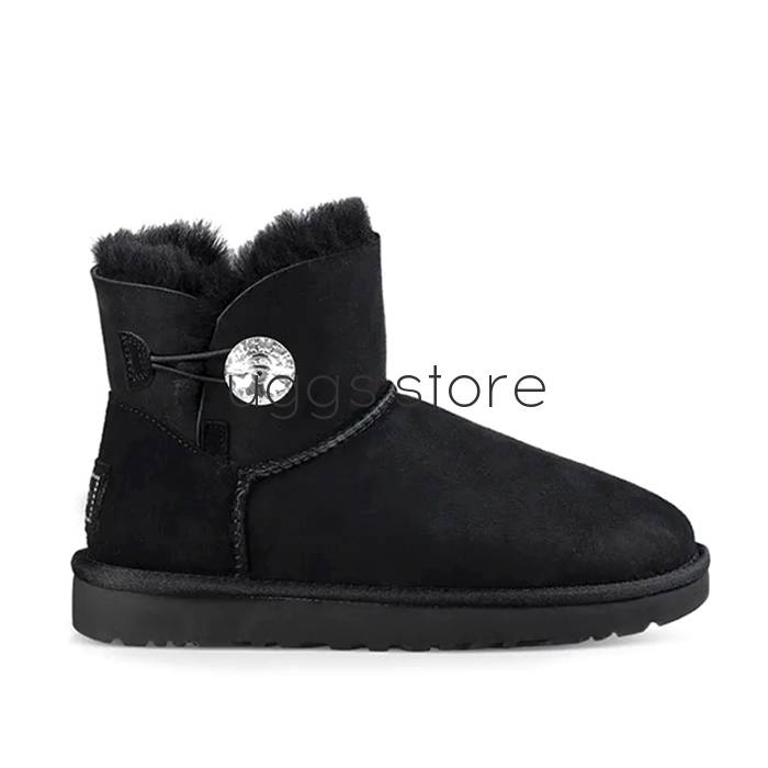 Mini Bailey Button Bling Black - uggs.store