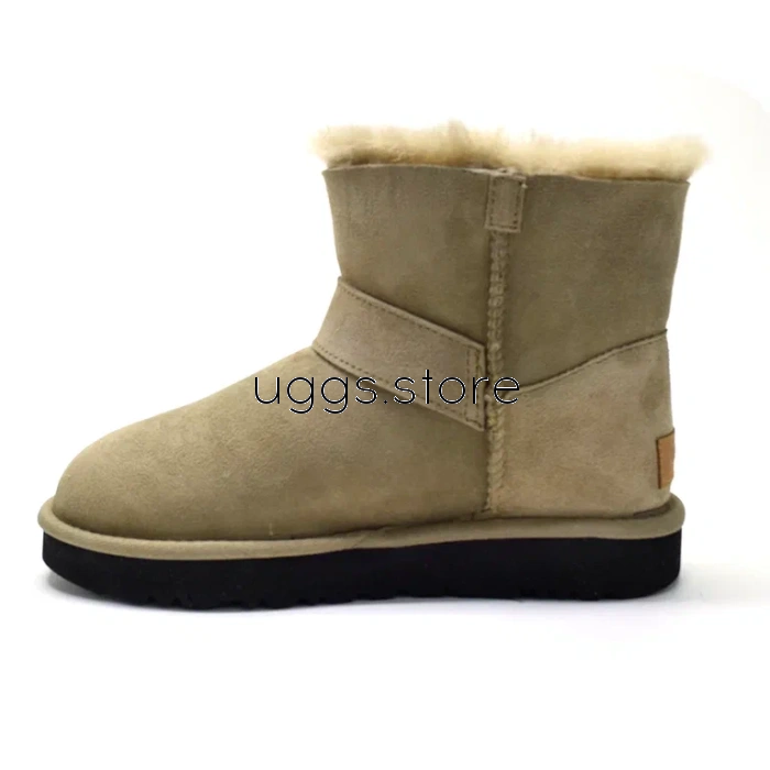 Mini Bailey Graphic Logo Suede Burnt Olive - uggs.store