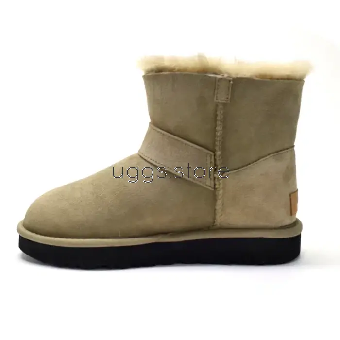 Mini Bailey Graphic Logo Suede Burnt Olive - uggs.store