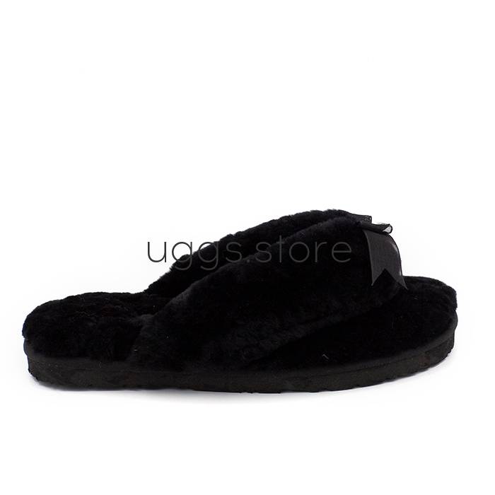 Тапочки Fluff Flip Flop II Black - uggs.store