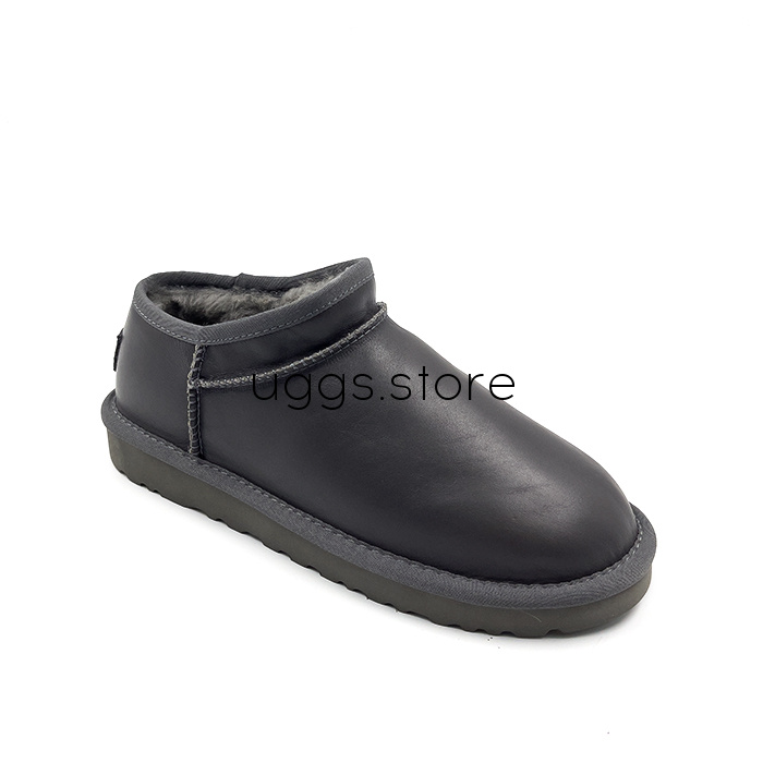 Tasman Slipper Leather Grey (кожа) - uggs.store