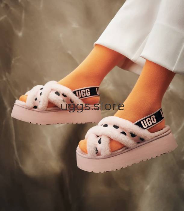 Disco Cross Slide Pink Scallop - uggs.store