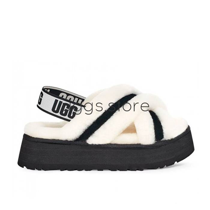 Disco Cross Slide White - uggs.store