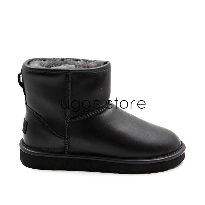 Classic Mini Black Leather (Кожа) - uggs.store