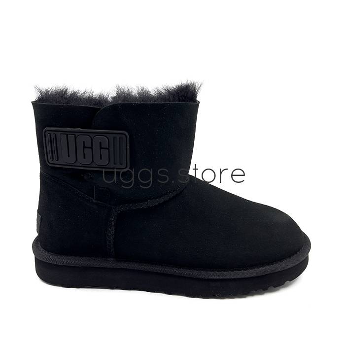 Mini Bailey Logo Strap Suede Black - uggs.store