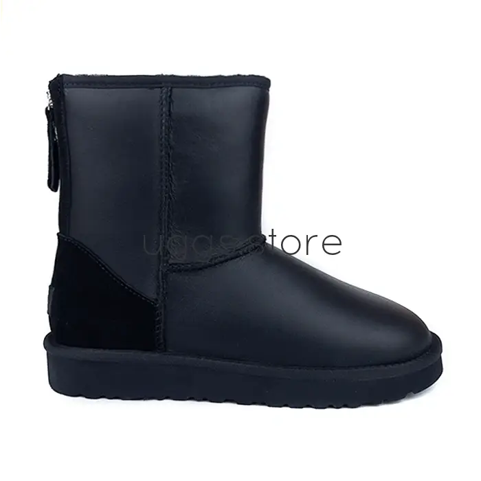Classic Short Zip Metallic Men's Black (влагостойкие) - uggs.store