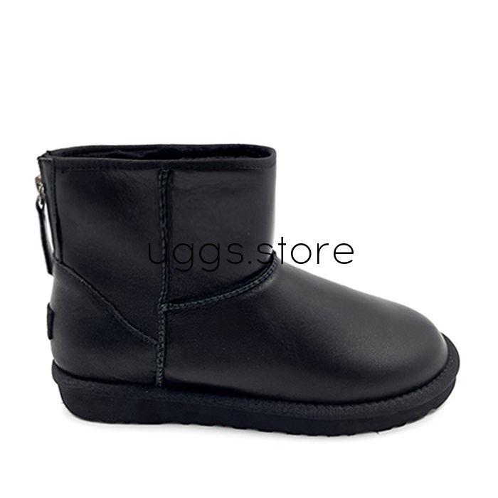 Classic Mini Zip Metallic Black (влагостойкие) - uggs.store