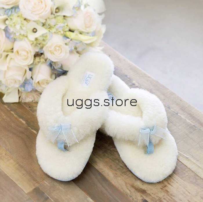 Тапочки Fluff Flip Flop II White - uggs.store