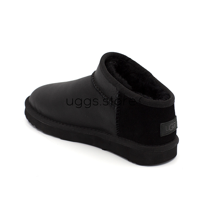 Classic Ultra Mini Leather Black (кожа) - uggs.store